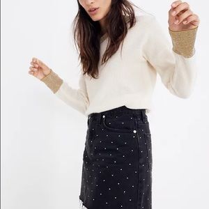 Madewell polka dot denim skirt